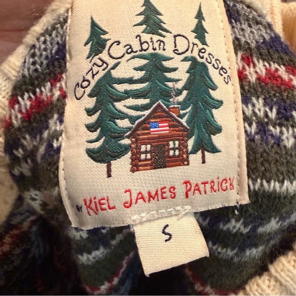 Kiel James Patrick Cozy Cabin Sweater Dress Women’s Moose Knit Long Sleeve Small - Picture 6 of 9
